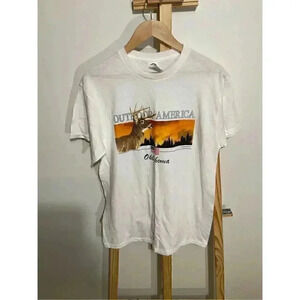 Delta Pro Weight Outdoor America Oklahoma Men’s Short Sleeve White Top Size Medi